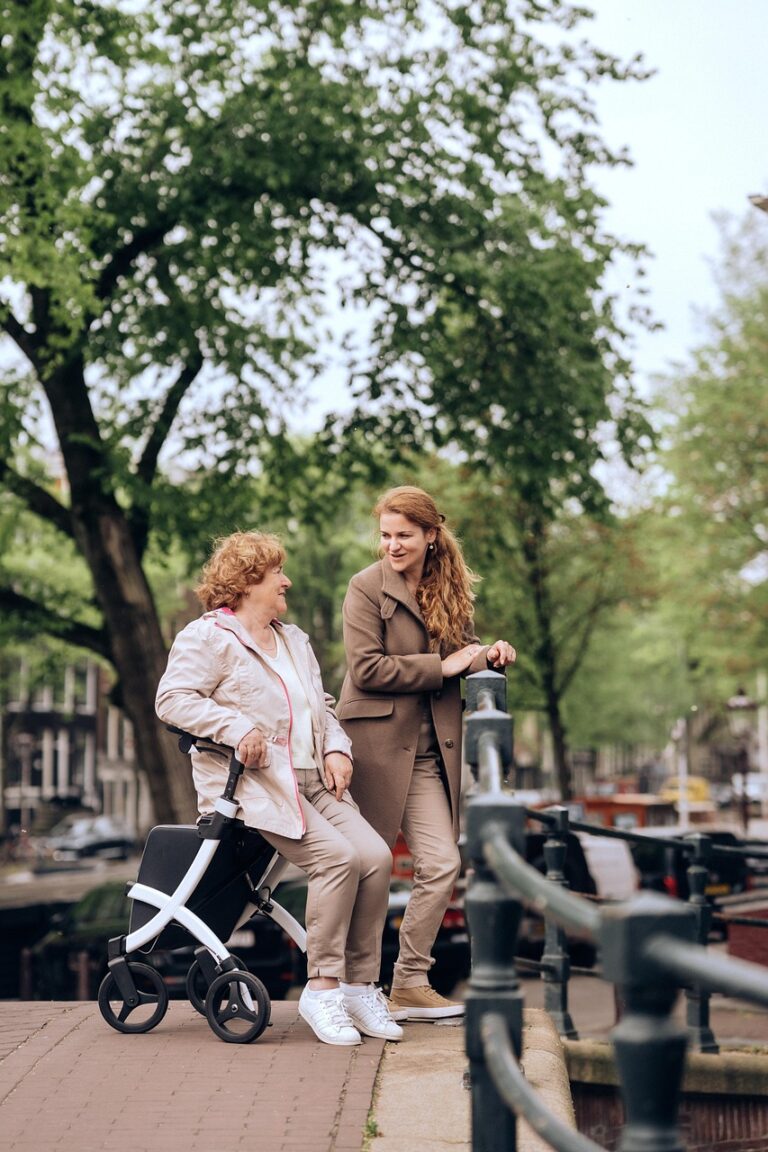 rehabilitation, rollator, walker, rollz, wheelchair, shopping, shopper, woman, canal, wheeled walker, wheel, medical, aid, mobility, healthcare, patient, elderly, clinic, elder, treatment, modern, equipment